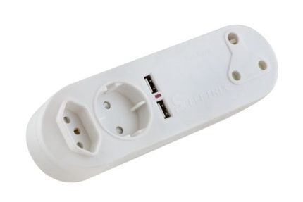 EP33 - 1X FLAT + 1X SCHUKO 16A + 2 USB + 1X 3PIN 16A ADAPTOR