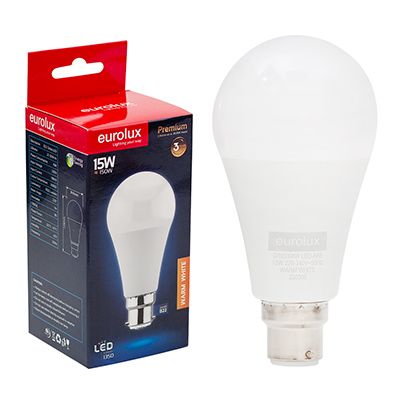 G1033WW - A60 Opal Globe B22 LED 15w 3000K