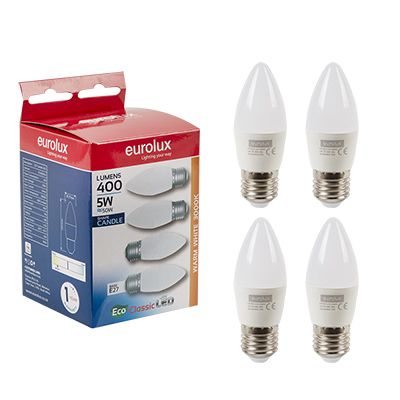 G1103ES - LED Candle E27 5w 3000K 4 Pack