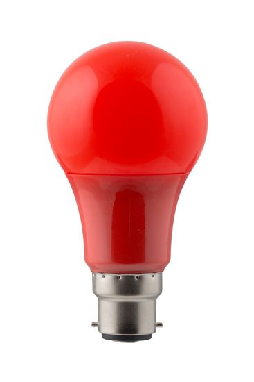 G434RDL - LED Coloured A60 Globe B22 7w Red