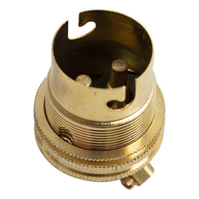 EA182K - Lampholder B22 Brass 10mm + Earth