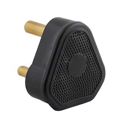 EP6K - Plug Top Black Rubber 16A 3 Pin Hollow Pin