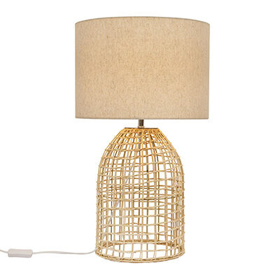 T654N - Zanie NAL Table Lamp Nature Woven Rattan with Fabric Shade